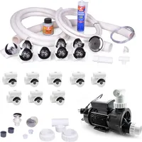 Set Bausatz für Whirlpool Jacuzzi 8 Seiten- und Rückendüsen, Pumpe, Schlauch