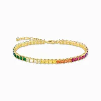THOMAS SABO "Tennis-Armband" Silber vergoldet bunte Steine A