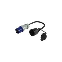 CEE Kabel Adapter Stecker auf Schutzkontakt-Kupplung 35cm IP44 spritzwassergeschützt I H07RN-F 3G2,5 I 230V / 16A 3-polig I 3.500W für Camping, Caravan und Wohnwagen