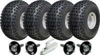 22x11.00-8 Zestaw przyczepy ATV Quad z podwójną osią i hakiem holowniczym Dopuszczalne obciążenie 620 kg