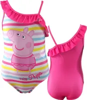Peppa Pig Badeanzug Mädchen Einteiler Rüschen Rosa Gr. 104/110 – Schwimmanzug