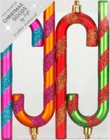 Christbaumschmuck Zuckerstangen 14cm Kunststoff 4er Set - Mille Fiori