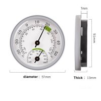 Mini Tragbare Luftfeuchtigkeitstemperaturmesser Analog Anzeige Temperaturfeuchtigkeitstests Wandmontiertes Thermometer Hygrometer für Zuhause-Silbergrün