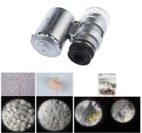 60 Fach Lupe Mikroskop Vergrösserung Juwelier Uhrmacher Glas mit LED Licht Lampe