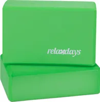 Relaxdays Unisex - sada 2 bloků na jógu pro dospělé, bloky na cvičení, tvrdá pěna, protiskluzová, kostka na jógu HBT 8x23x15 cm, zelená f
