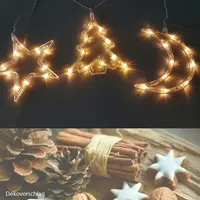 LED Lichterkette Stern-Mond-Baum Fenster-Weihnachtsbeleuchtung : Warmweiß