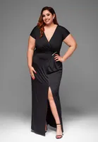 Ombre Abendkleid Plus Size schwarz XL