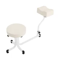 Nagel Pediküre Hocker mit Fußstütze Rädern Weiß für Spa Beauty Salon Nagelstudio