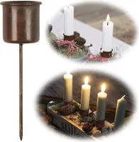 LS-LebenStil Metall Stabkerzenhalter Kupfer Braun 8cm Spieß Kerzenständer Kerzenstecker  Kerzenhalter Kerzenpicker Picker für Stabkerzen Adventskranz