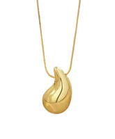 Halskette aus chirurgischem Stahl 316L gold Damen Tropfenform vergoldet