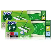 Swiffer Dry+Wet Kit Bodenwischer und Bodentücher Staubmagnet (2er Pack)