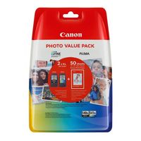 Tinte Canon PG-540XL + CL-541XL Value Pack, 21ml schwarz +15ml Farbe, inkl. Fotopapier