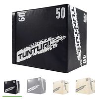 Tunturi Plyo Box, Soft Plyometric Box, Fitnessbox, 40 x 50 x 60 cm, Holz mit EVA