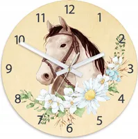 ModernClock, Wanduhr, Wanduhr für Kinder, Pferd, stille Wanduhr, 30 cm