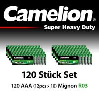 120 Stück Camelion AAA Batterien 1,5V Super Heavy Duty Long Life