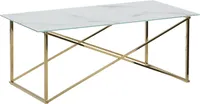 BELIANI Couchtisch Weiß mit Gold 100 x 50 cm in Marmor Optik Rechteckig Modernes Design