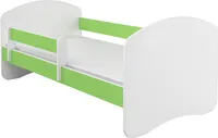 Kinderbett Jugendbett mit Matratze in Weiß / Grün ACMA II 180x80 cm