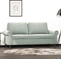 Ecksofa WohnzimmerSofa - 2-Sitzer-Sofa Hellgrau 140 cm Samt,24,45 Kg