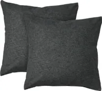 jilda-tex Kopfkissenbezug Melange-Flanell (Uni Dark Grey) 2x50x50cm