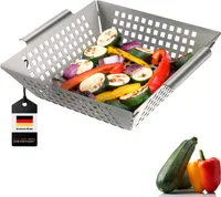 bremermann Grillkorb 25 x 21 x 6,5 cm Edelstahl Grillpfanne Grillplatte