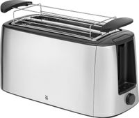 WMF Bueno Pro Toaster Langschlitz 4 Scheiben mit Brötchenaufsatz, XXL Toast, Aufknusper-Funktion, 6 Bräunungsstufen, 1550W, Toaster edelstahl matt