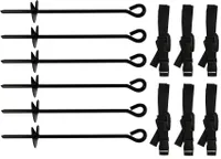 walexo Trampolin Befestigungs-Set Bodenverankerung Sicherung Erdanker Erdnagel (6 x Befestigungs-Set)