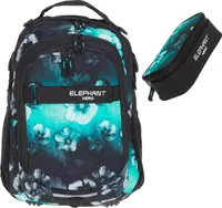 Schulrucksack Set 2 Teile Elephant Hero Signature Rucksack Schultasche Mädchen Mäppchen Box 12805 Flower Türkis Verlauf r mb