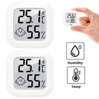 2x Digital Thermo-Hygrometer Thermometer Luftfeuchtigkeit Temperaturmessgerät, Weiss