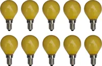 10x Glühlampe Glühbirne Kugel E14 25W 25 Watt Farbe Gelb matt