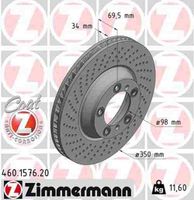 ZIMMERMANN Bremsscheibe 460.1576.20 für PORSCHE 911 (997) 911 Cabriolet (997)