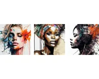 Leinwandbild Frauenpower 3er-Set 3x 50x50 cm
