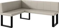 MEBLINI Eckbank für Esszimmer - Küchenbank - Essecke - Sitzecke Küche - PETER - U-Beine 128x168x87cm Links - Beige Kunstleder