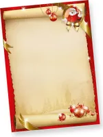Santa Claus Briefpapier Weihnachten (100 Blatt) Weihnachtsbriefpapier A4 mit Weihnachtsmann
