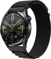 BStrap Nylon Loop Armband für Samsung Galaxy Watch 3 41mm, black