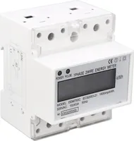 Licznik energii, 1-fazowy, 2-przewodowy, 4P, cyfrowy wyświetlacz LCD, watomierz Kwh, zużycie energii, 35 mm, montaż na szynie DIN, AC220V