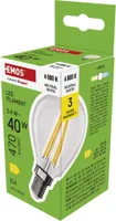 EMOS LED žárovka Filament Mini Globe / E14 / 3,4 W (40 W) / 470 lm / neutrální bílá, ZF1D23
