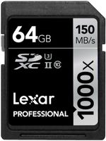 Lexar LSD64GCRBEU1000 Professional SDXC 1000x 64GB UHS-II Flash-Speicherkarte Schwarz