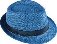 Panama Hut Fedora Strohhut Koenigsblau 56