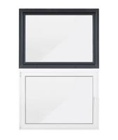 SN Deco Fenster Kellerfenster 1 Flügel 800x600 DIN links Dreh-Kipp 2-fach Verglasung außen anthrazit/innen weiß 70 mm Profil