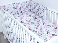3 teiliges Baby Bettset mit Bettwäsche und Nestchen für Bett 70x140 cm - 10. Flowers