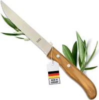 Steakmesser mit Olivenholzgriff – Superscharf mit Wellenschliff