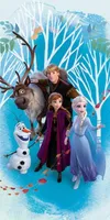 Disney Frozen bawełniany ręcznik kąpielowy frotte z nadrukiem premium, 70x140 cm
