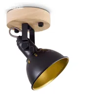Arazane »Arazane« Wandlampe aus Metall in schwarz-gold und Holz