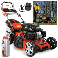 HECHT 551 SXE Rasenmäher Benzin mit Antrieb | 51 cm Schnittbreite | Elektrostart | 5in1 | 5,5 PS | Mulchkit