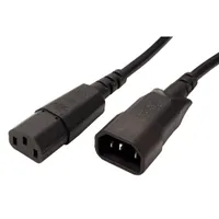BACHMANN Kabel síťový prodlužovací, IEC320 C14 - C13, 2,5m, černý (356.130) (19.07.1152)