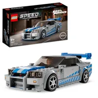 LEGO 76917 Speed Champions 2 Fast 2 Furious Nissan Skyline GT-R (R34) Rennwagen Spielzeug zum Bauen, 2023 Modell Auto-Bausatz mit Brian O'Conner Figur