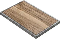 BRASIL | Gastro Tischplatte | B:T 110 x 60 cm | Sheesham | Chrom Rand | Rechteckig | Gastro Tischplatte