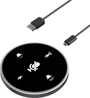 Stolný konferenčný mikrofón USB s reproduktorom - 360° všesmerový, kondenzátorový, ovládanie hlasitosti, plug & play, kompatibilný so systémami Windows a Mac