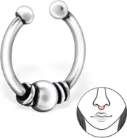 Fake Nasenring Klemmring Septum Piercing aus 925 Silber