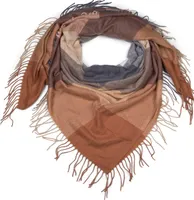 styleBREAKER Damen XXL Schal mit mehrfarbigem Karo Muster und Fransen, warmes Winter Tuch, Deckenschal 01017116